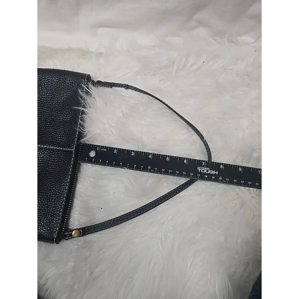 VTG GAP Black Wristlet Pebble Cow Leather Polka Dot Lining Small Y2K‎